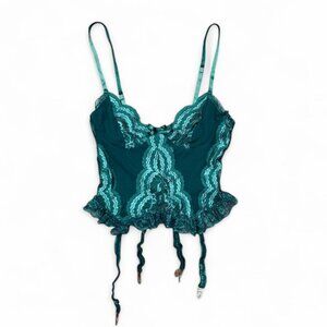 Elegant Teal Lace Chemise